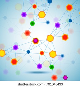 Abstract hexagonal molecular structure of DNA. Vector illustration. Eps 10