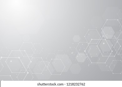 Abstract Hexagonal Molecular Structures Background Copy Stock Vector ...