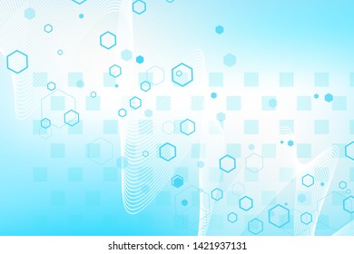 Abstract hexagonal molecular structures background. Medical design. Scientific wallpaper or banner with a DNA molecules. Science and Technology concept. Vector illustration