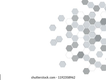 Abstract hexagonal molecular structures in technology background and science style. Medical design. Vector illustration