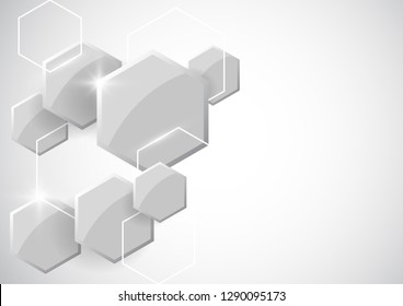 Abstract hexagonal molecular structures in technology background and science style. Medical design. Vector illustration