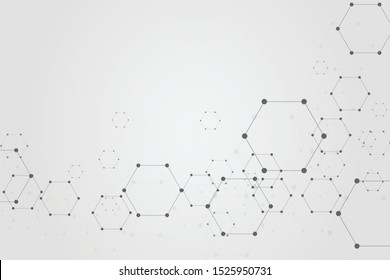 Abstract hexagonal molecular structures technology background. Vector illustration