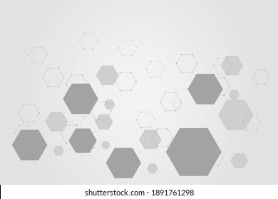 Abstract hexagonal molecular structures technology background. Vector illustration