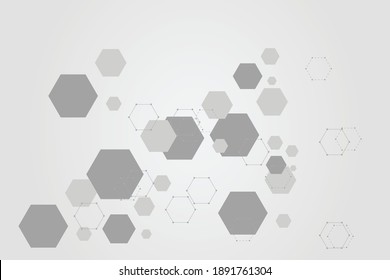 Abstract hexagonal molecular structures technology background. Vector illustration