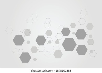 Abstract Hexagonal Molecular Structures Technology Background Stock ...