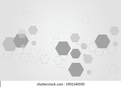 Abstract hexagonal molecular structures technology background. Vector illustration