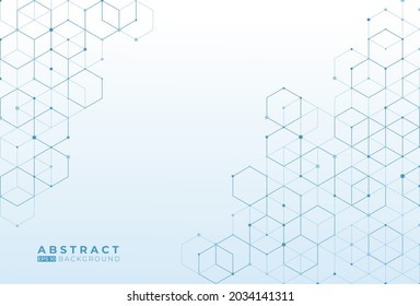 Abstract hexagonal molecular structures in technology background and science style. Medical design. Vector illustration