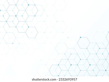 Abstract hexagonal molecular structures in technology background and science style. Medical design. Vector illustration