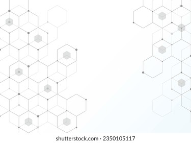 Abstract hexagonal molecular structures in technology background and science style. Medical design. Vector illustration