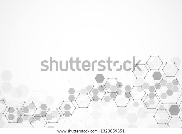 Abstract Hexagonal Molecular Structures Technology Background Stock ...