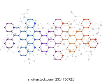 Resumen de moléculas hexagonales, estructura molecular del ADN. Antecedentes tecnológicos y diseño científico