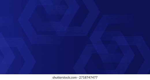 Abstract hexagonal on dark blue gradient background. Futuristic digital technology design. Simple wallpaper. Vector illustration.
