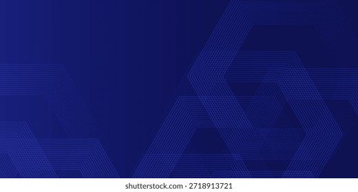Abstract hexagonal on dark blue gradient background. Futuristic digital technology design. Simple wallpaper.