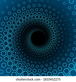 Abstract hexagonal pattern circle background