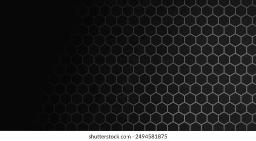 abstract hexagonal pattern dark backdrop for cyber connection vector