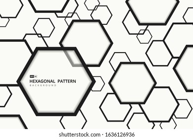 Abstract hexagonal pattern design of cover art background. Use for ad, poster, template design, print. illustration vector eps10