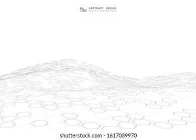 Abstract hexagonal pattern design of mesh technology background. Decorate for poster, ad, artwork, template design. illustration vector eps10