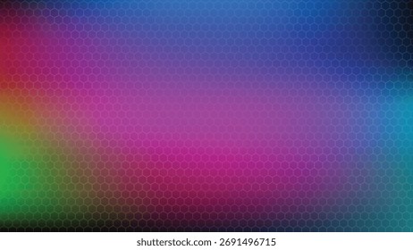Abstract Hexagonal Pattern Gradient With Red Green Blue Purple Hues texture geometric