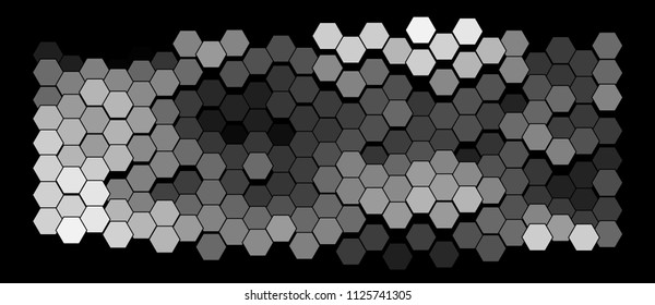 Abstract hexagonal pattern on a black background. Wavy geometric backdrop. The image format is suitable for printing on a mug.