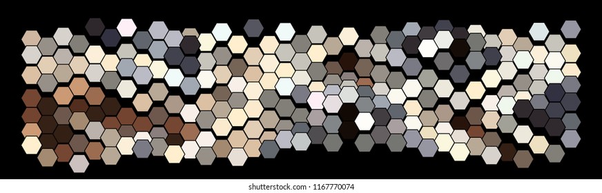 Abstract hexagonal pattern on a black background.  Colorful geometric backdrop.