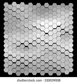 Abstract hexagonal pattern on a black background