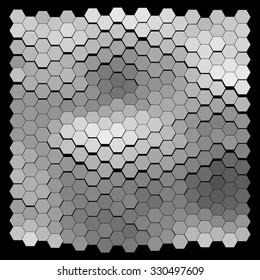 Abstract hexagonal pattern on a black background