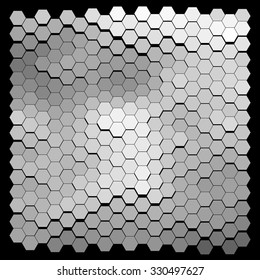 Abstract hexagonal pattern on a black background