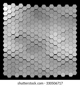 Abstract hexagonal pattern on a black background