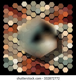 Abstract hexagonal pattern on a black background