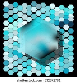 Abstract hexagonal pattern on a black background