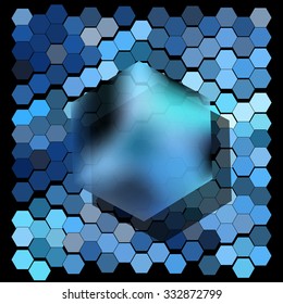 Abstract hexagonal pattern on a black background