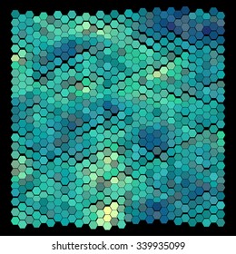 Abstract hexagonal pattern on a black background