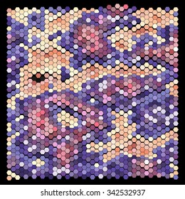 Abstract hexagonal pattern on a black background