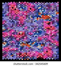 Abstract hexagonal pattern on a black background