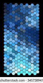 Abstract hexagonal pattern on a black background
