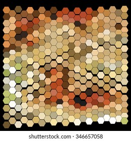 Abstract hexagonal pattern on a black background