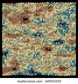 Abstract hexagonal pattern on a black background
