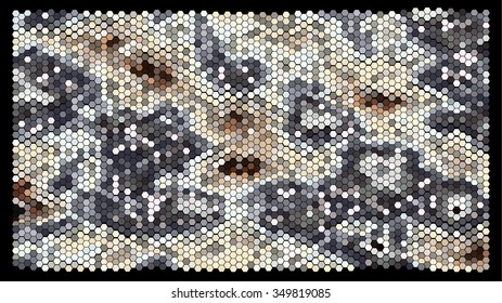 Abstract hexagonal pattern on a black background