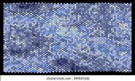 Abstract hexagonal pattern on a black background