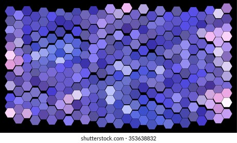 Abstract hexagonal pattern on a black background