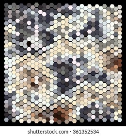 Abstract hexagonal pattern on a black background