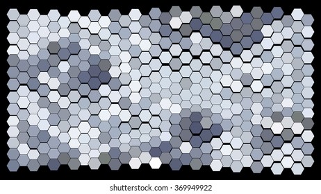 Abstract hexagonal pattern on a black background