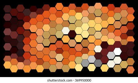 Abstract hexagonal pattern on a black background