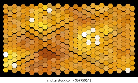 Abstract hexagonal pattern on a black background