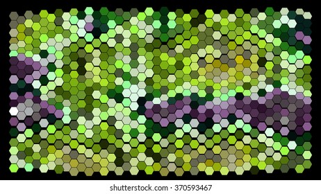 Abstract hexagonal pattern on a black background