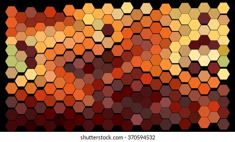 Abstract hexagonal pattern on a black background