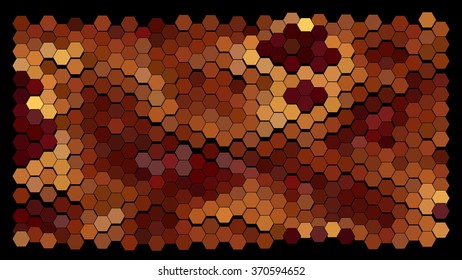 Abstract hexagonal pattern on a black background