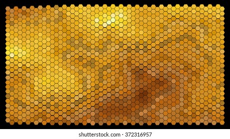 Abstract hexagonal pattern on a black background