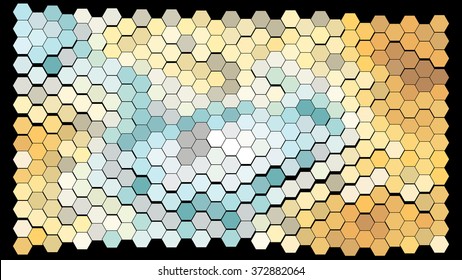 Abstract hexagonal pattern on a black background
