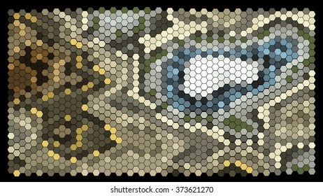Abstract hexagonal pattern on a black background